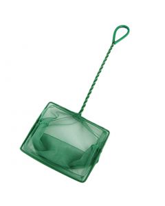 nautilogic Aquarium Green Nonslip Twisted Handle Square Mouth Fish Landing Net 4.9"x3.9"