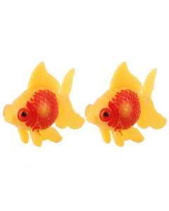 nautilogic Aquarium Fish Tank Plastic Decor Faux Fantail Goldfish Orange Red 2pcs