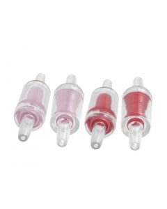 nautilogic Aquarium Red Pink Clear Plastic 1 Way Air Line Pump Check Valves 4 Pcs