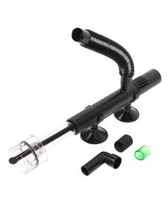 nautilogic Aquarium Water Surface Suction Cup Protein Oil Skimmer Set Black w Flexible Tube