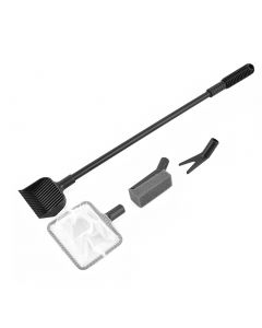 nautilogic Aquarium Fish Tank Mesh Net Glass Gravel Rake Sponge Brush Cleaning Tool 4 in 1