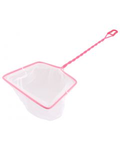 nautilogic 17.5cm Width Spiral Handle Nylon Shrimp Landing Net Pink for Aquarium Fishbowl