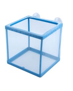nautilogic Aquarium Fishbowl Rectangle Fish Spawn Hatchery Breeder Separation Net Blue 16.5 x 15 x 17cm