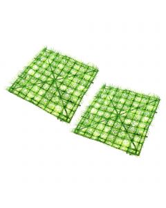 nautilogic 2 Pcs Aquarium Artificial Plastic Lawn, Aquarium Decorations Grass for Fish Tank Landscape Plants Decoration, Green, 9.84x9.84Inch