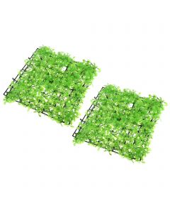 nautilogic 2 Pcs Aquarium Artificial Plastic Lawn, Aquarium Decorations Grass for Fish Tank Landscape Plants Decoration, Green, 10.24x10.24 Inch